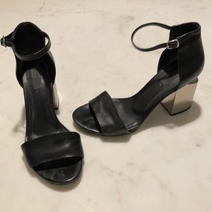 Black and silver Alexander Wang sandals
